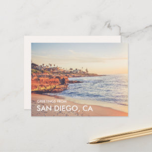 Cartão Postal La Jolla Sunset Saudações de San Diego Cartão-post