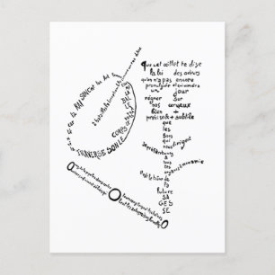 Cartão Postal La Mandoline, l’oeillet le bambou, Apollinaire