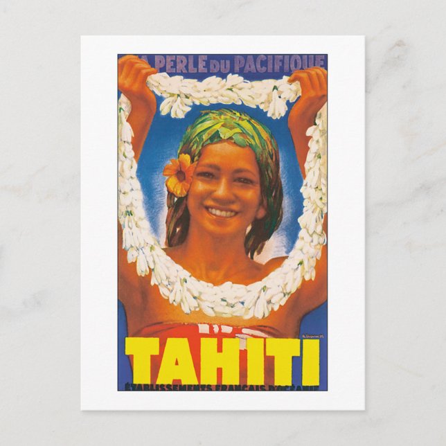 Cartão Postal ~ La Perle du Pacifique de Tahiti (Frente)
