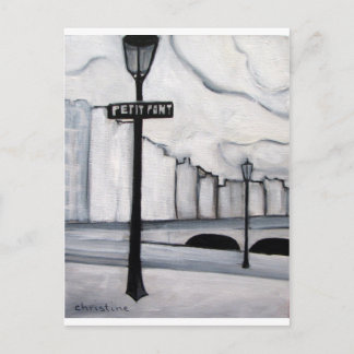Cartão Postal La Petit Pont, Paris França