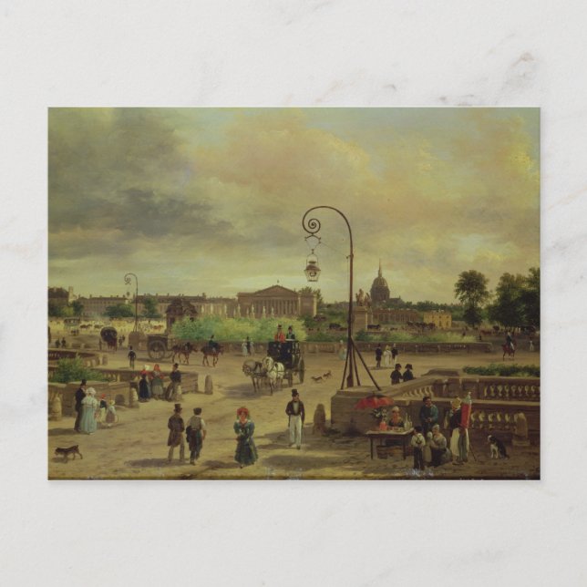 Cartão Postal La Place de la Concorde em 1829 (Frente)