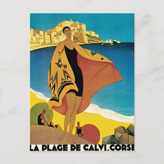 Cartão Postal La Plage De Calvi Corse França (Frente)