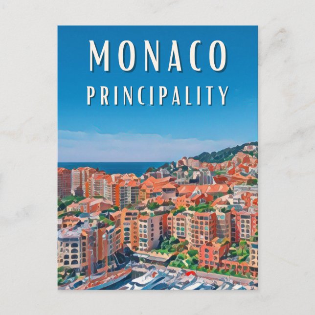 Cartão Postal La principauté de Monaco (Frente)