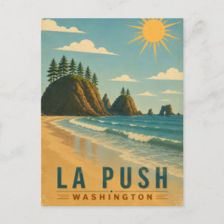 Cartão Postal La Push, Baby! Arte de Poster de Viagem Costeira V
