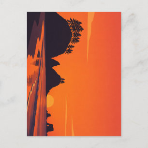 Cartão Postal La Push Washington Pôr do Sol Minimalista Costeiro