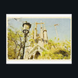 Cartão Postal La Sagrada Familia<br><div class="desc">La Sagrada Familia no estilo da aquarela</div>