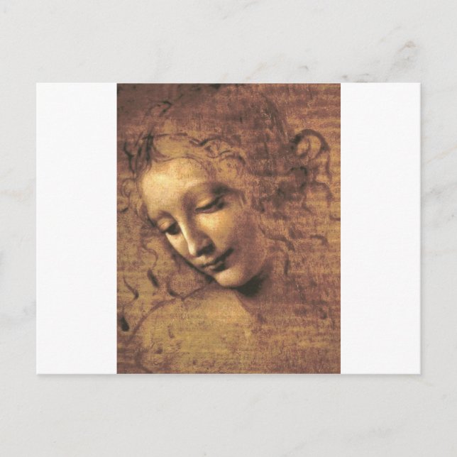Cartão Postal La Scapigliata por Leonardo da Vinci (Frente)