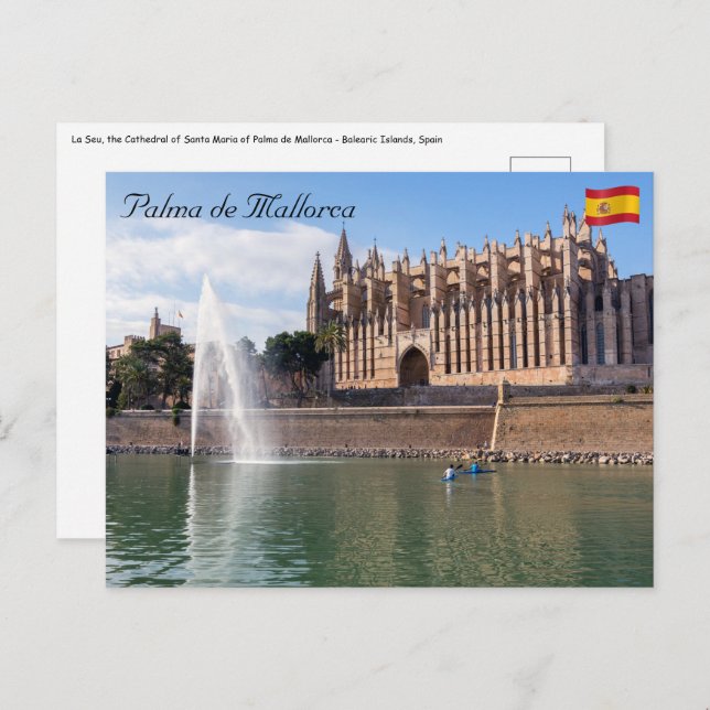 Cartão Postal La Seu, Catedral de Palma de Maiorca - Espanha (Frente/Verso)