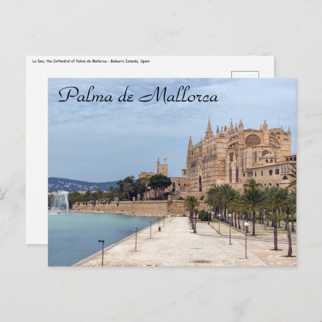 Cartão Postal La Seu, Catedral de Palma de Maiorca - Espanha (Frente/Verso)