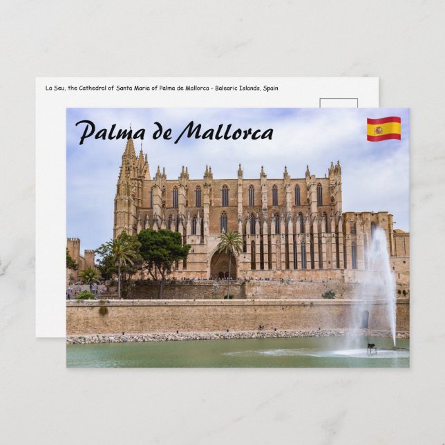 Cartão Postal La Seu, Catedral de Palma de Maiorca - Espanha (Frente/Verso)