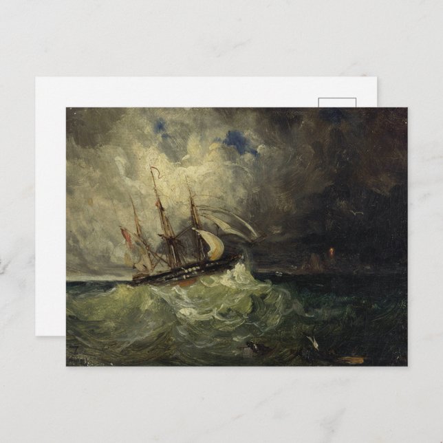 Cartão Postal La Tempête - Félix Ziem (Frente/Verso)