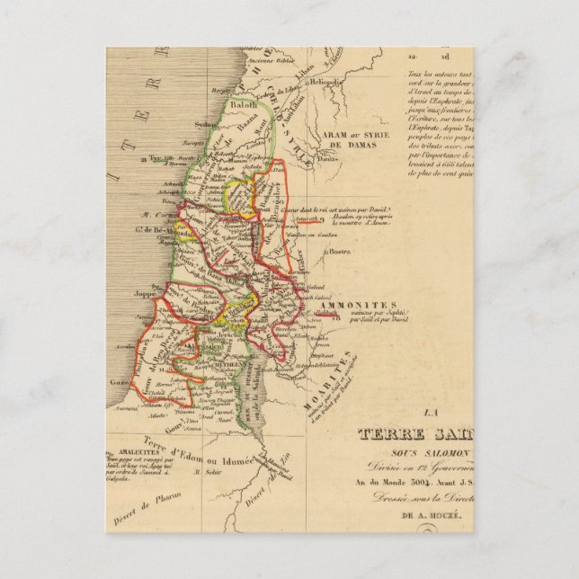 Cartão Postal La Terre Sainte sous Salomon (Frente)