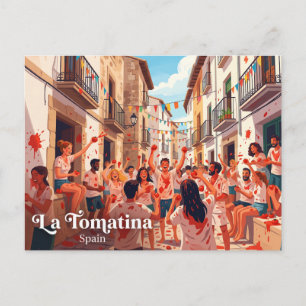 Cartão Postal La Tomatina Bunol Espanha