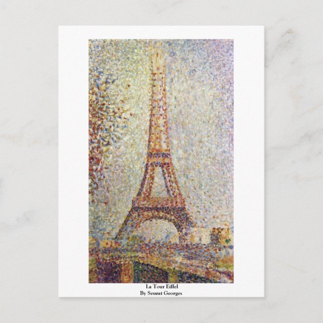 Cartão Postal La Tour Eiffel Por Seurat Georges (Frente)