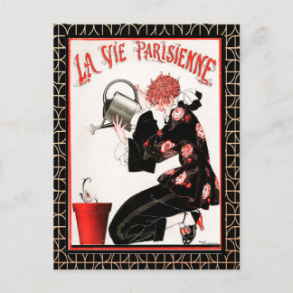 Cartão Postal La Vie Parisienne - Vestir as flores postais