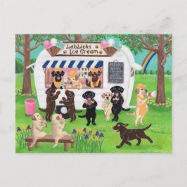Cartão Postal Lab Licks Sorveteria Labradores