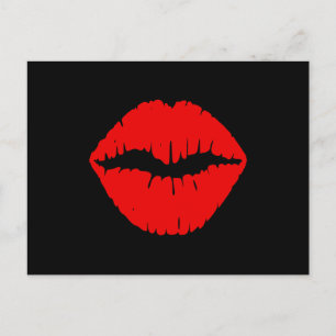Cartão Postal Lábio Negro e Vermelho