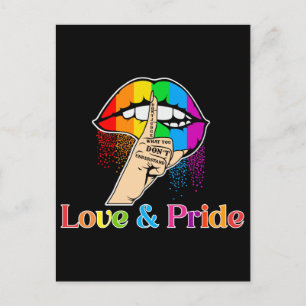 Cartão Postal Lábios Arco-íris Lgbt , Amor e Orgulho Lgbt