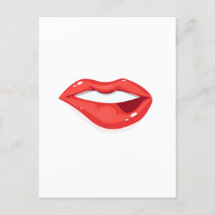 Cartão Postal Lábios de Mulher