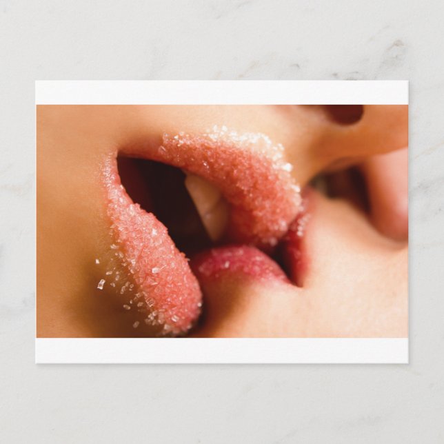 Cartão Postal Lábios doces - Lábios de açúcar (Frente)