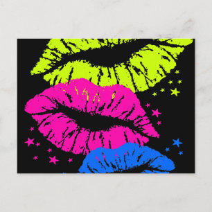 Cartão Postal Lábios e estrelas do Corey Tiger 80s