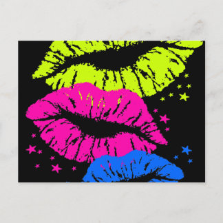 Cartão Postal Lábios e estrelas do Corey Tiger 80s