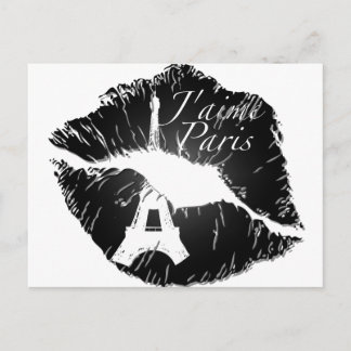 Cartão Postal Lábios J'aime Paris