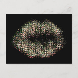 Cartão Postal Lábios modernos de arte Abstrato nº 9