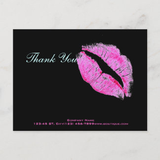 Cartão Postal lábios rosa moderno Makeup Cosmetologista Artista