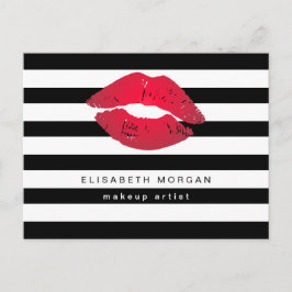 Cartão Postal Lábios vermelhos White Strips Moderno Maquiagem To