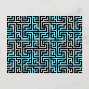 Cartão Postal Labirinto Azul e Preto