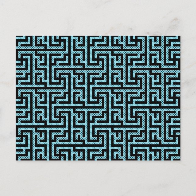 Cartão Postal Labirinto Azul e Preto (Frente)