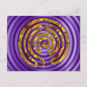 Cartão Postal Labirinto DOURADO ondulações violetas