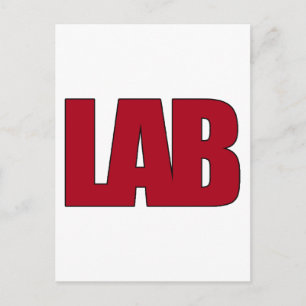 CARTÃO POSTAL LABORATÓRIO LABORATÓRIO DE LETRAS VERMELHAS GRANDE