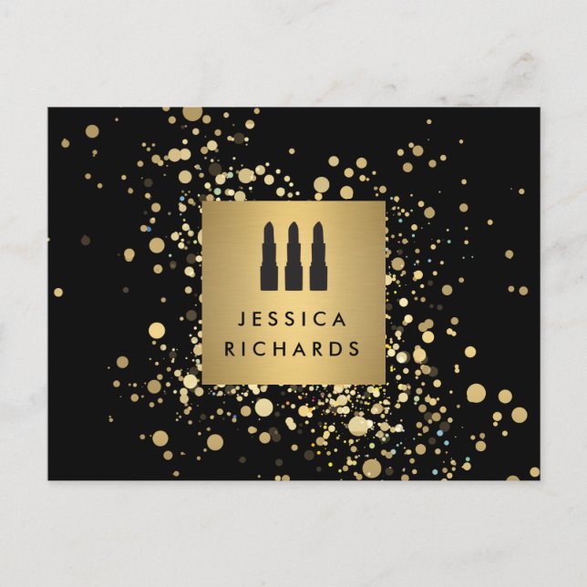 Cartão Postal Lábpau Trio com Maquiagem de Pontos de Confetti Do (Frente)