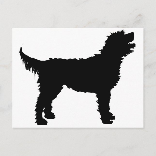 Cartão Postal Labradoodle Dog (a preto) (Frente)