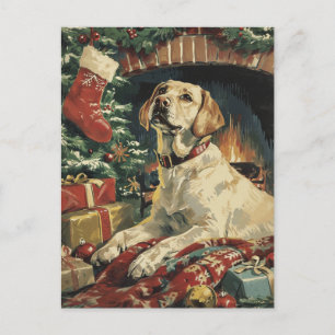 Cartão Postal Labrador Christmas