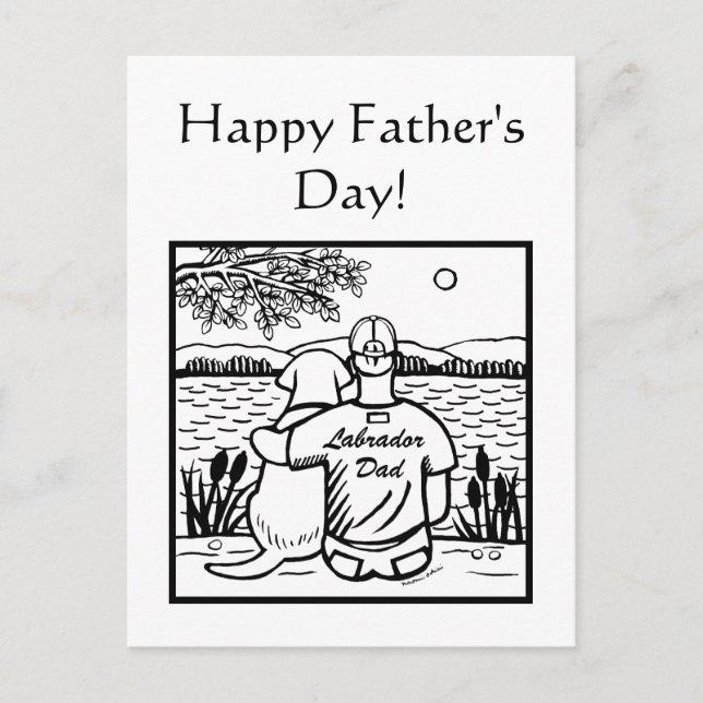 Cartão Postal Labrador e Pai (Frente)
