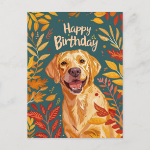 Cartão Postal Labrador Happy Birthday