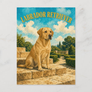 Cartão Postal Labrador Retriever, Arte de Cachorro em Aquarela V