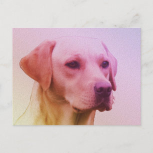 Cartão Postal Labrador Retriever Dog Watercolor Retrato 01