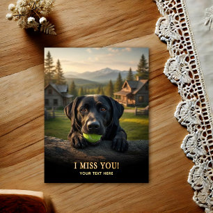 Cartão Postal Labrador Retriever Eu Sinto Sua Falt