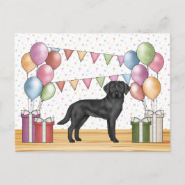 Cartão Postal Labrador Retriever Preto Lab Cachorro Aniversário 