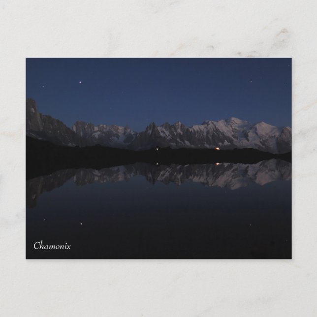 Cartão Postal Lac de Cheserys à noite (Frente)