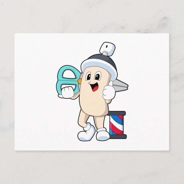 Cartão Postal Laca como cabelereira com tesoura (Frente)