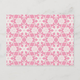 Cartão Postal Lace antigo - branco e rosa rosa