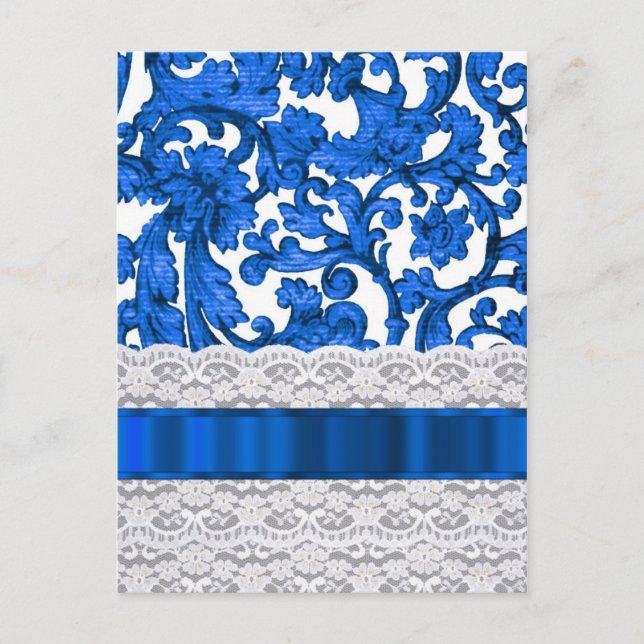 Cartão Postal Lace azul e branco (Frente)