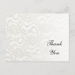 Cartão Postal Lace Branco Obrigado Nota