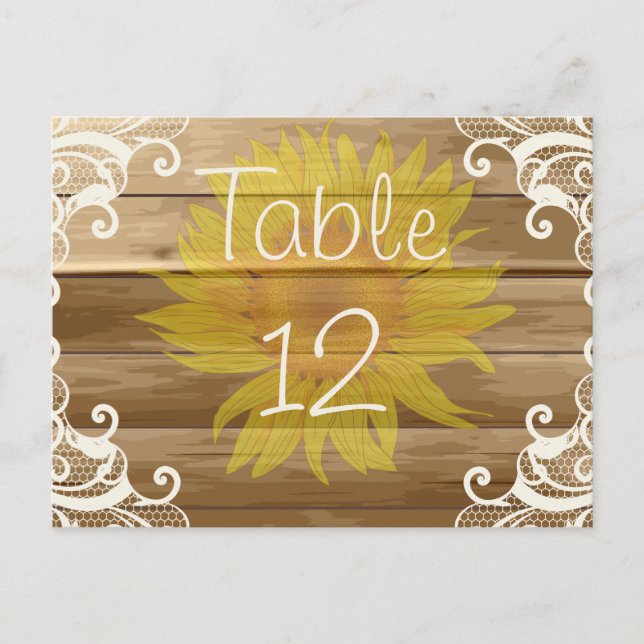 Cartão Postal Lace Vintage e Girassóis (Frente)