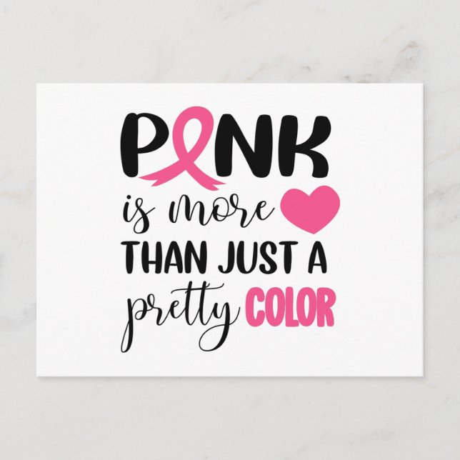 Cartão Postal Laço de conscientização do câncer de mama rosa (Frente)